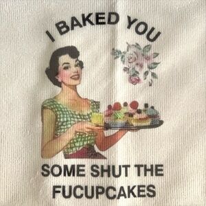 Humorous Kitchen Towel with Retro Design